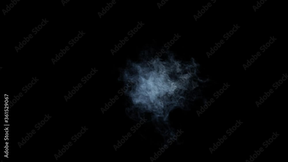VFX animation of dry ice smoke clouds fog on green background. Blue cloudy smoke VFX animation of dry ice smoke clouds fog on green background. Blue cloudy smoke