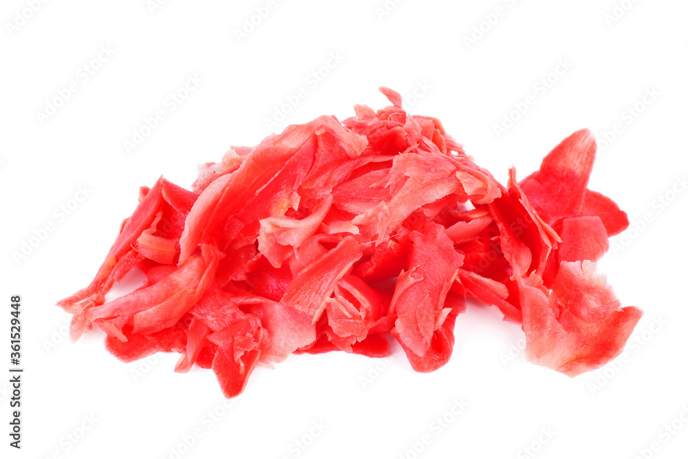 Marinated ginger Isolated on white background Marinated ginger Isolated on white background