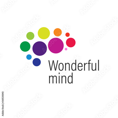 Brain abstract logo creative design. Vector. Mind icon. Brainstorm concept. Colorful cloud shape sign. Abstract template logo, identity for start up, business, smart, digital, technology, internet.