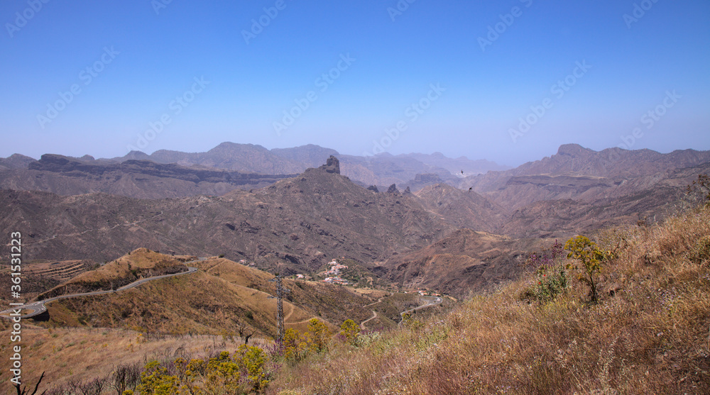 Gran Canaria, landscape of the central part of the island, Las Cumbres, ie The Summits Gran Canaria, landscape of the central part of the island, Las Cumbres, ie The Summits
