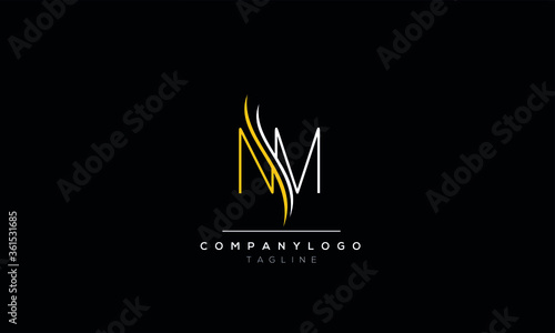 Alphabet letters Initials Monogram logo NM,MN,M and N