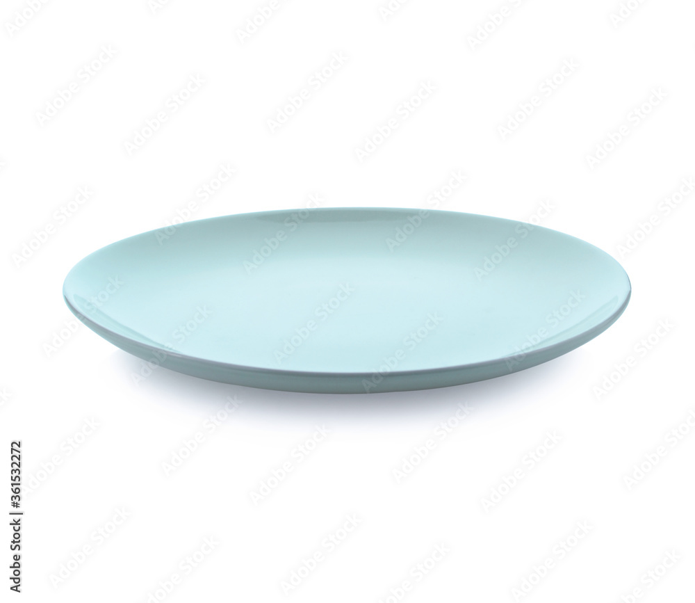 blue plate on white background blue plate on white background