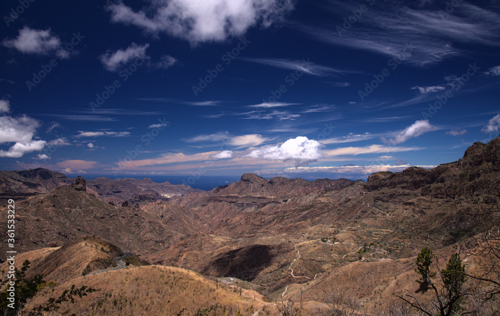 Gran Canaria, landscape of the central part of the island, Las Cumbres, ie The Summits