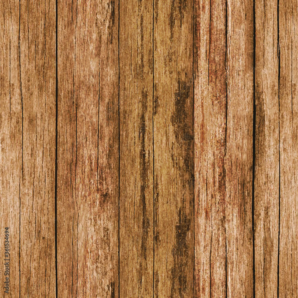 Naklejka premium Wood texture. Dark wood board. Brown Wood Planks. Stock vector illustration.