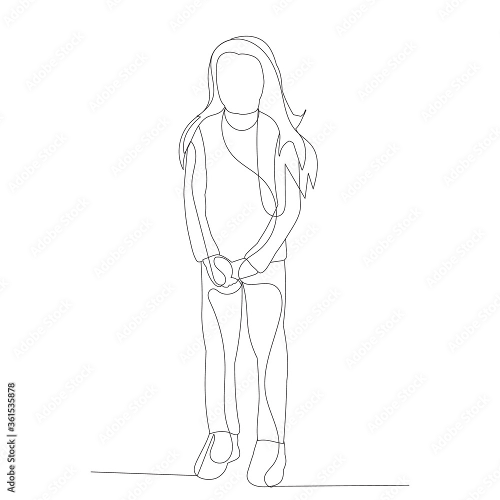  isolated, one line drawing child
