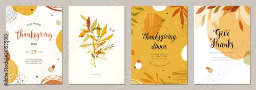 Trendy abstract Thanksgiving templates. Good for poster, card, invitation, flyer, cover, banner, placard, brochure and other graphic design. 