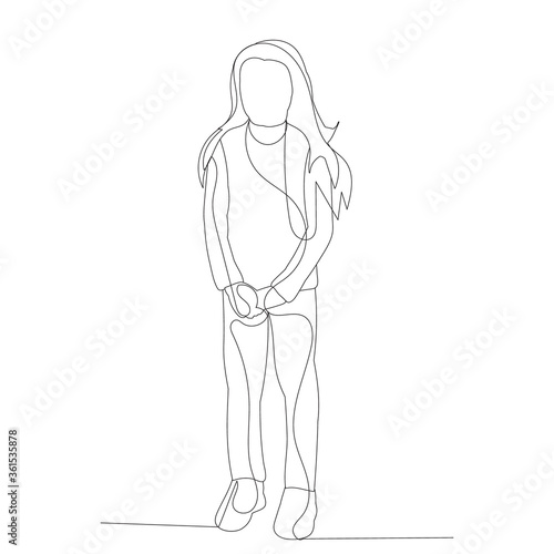  isolated  one line drawing child