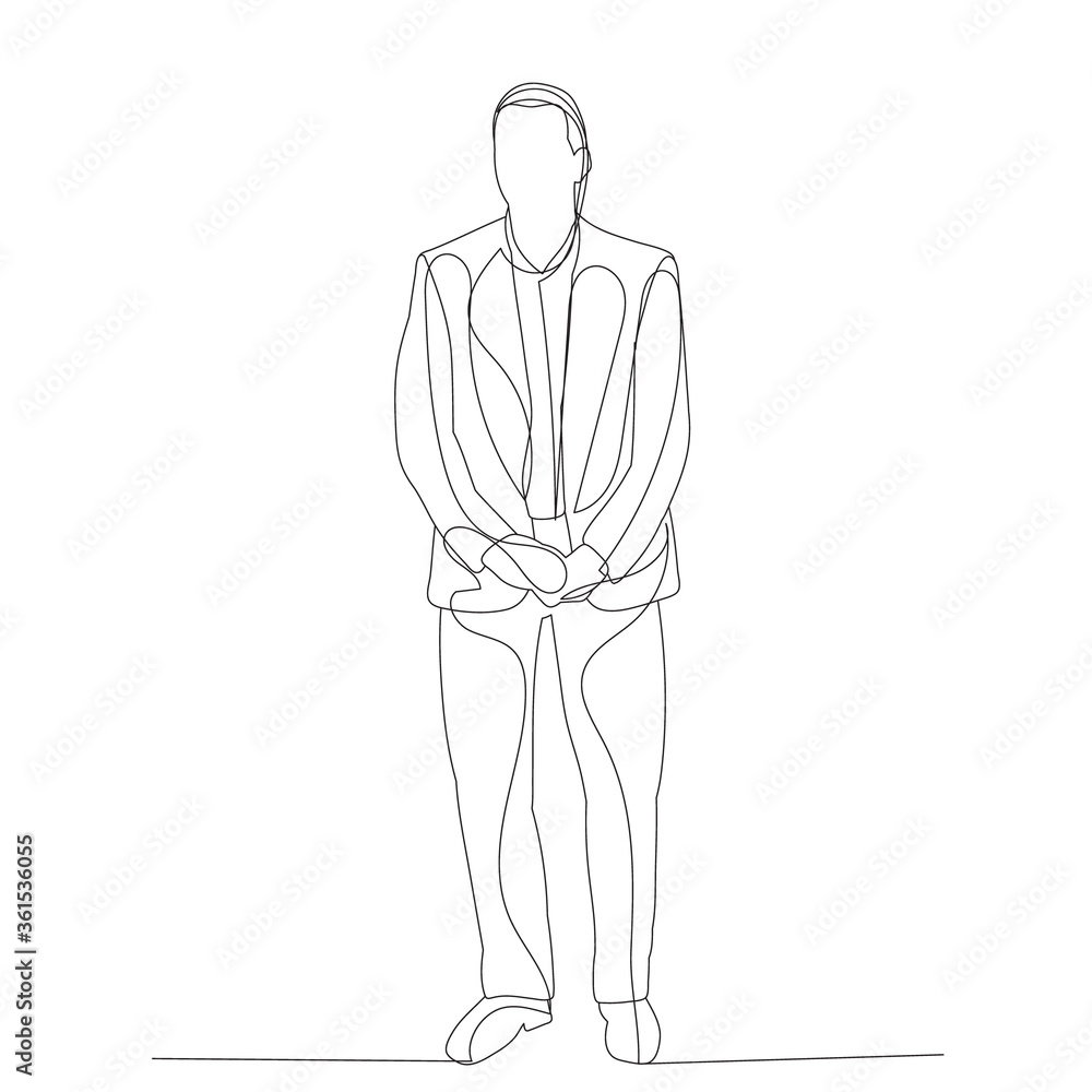 isolated, one line drawing of a man standing, sketch isolated, one line drawing of a man standing, sketch