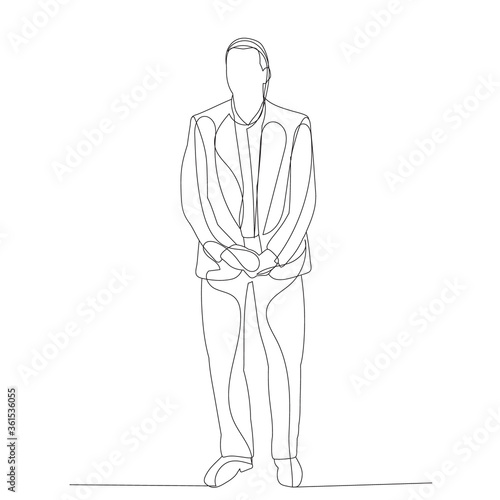 isolated  one line drawing of a man standing  sketch