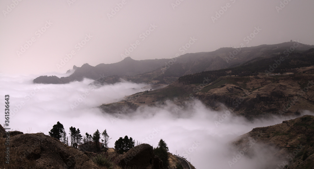 Gran Canaria, landscape of the central part of the island, Las Cumbres, ie The Summits, spring
