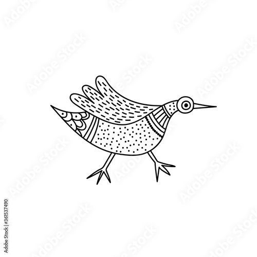 Bird in Indian traditional Gong style