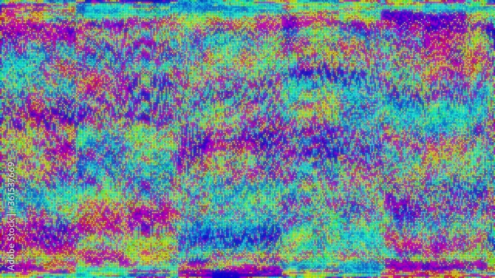 Colorful waves flickering and flashing against blue background Colorful waves flickering and flashing against blue background