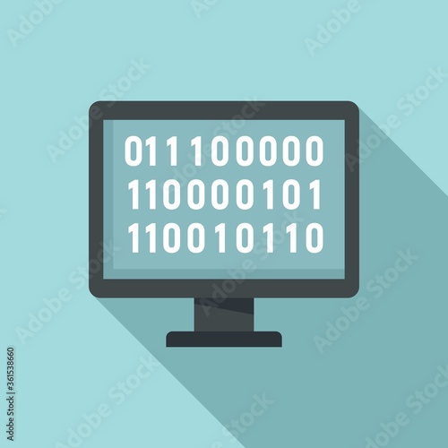 Computer machine learning icon. Flat illustration of computer machine learning vector icon for web design