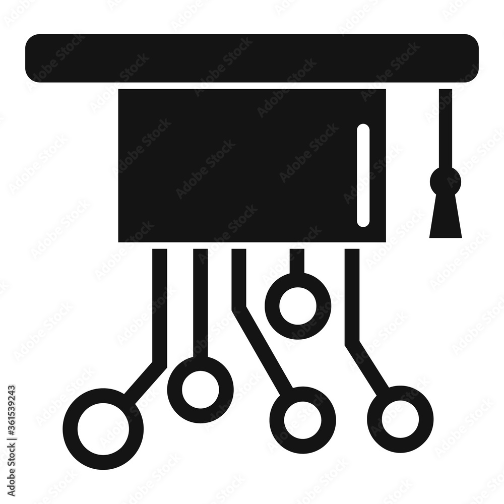 Graduated machine learning hat icon. Simple illustration of graduated machine learning hat vector icon for web design isolated on white background Graduated machine learning hat icon. Simple illustration of graduated machine learning hat vector icon for web design isolated on white background