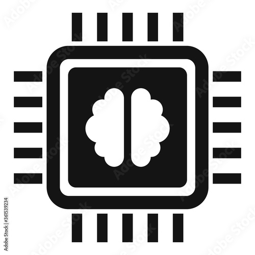 Brain ai processor icon. Simple illustration of brain ai processor vector icon for web design isolated on white background