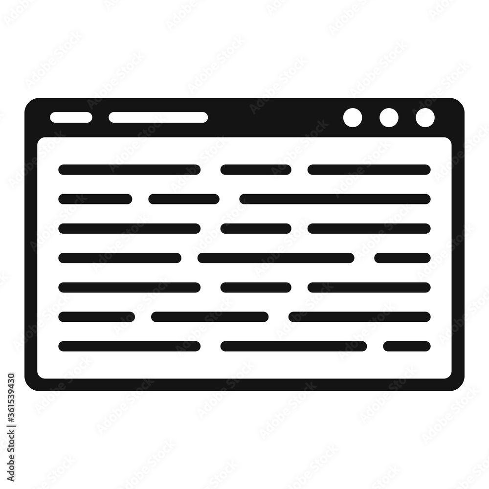 Web page machine learning icon. Simple illustration of web page machine learning vector icon for web design isolated on white background Web page machine learning icon. Simple illustration of web page machine learning vector icon for web design isolated on white background
