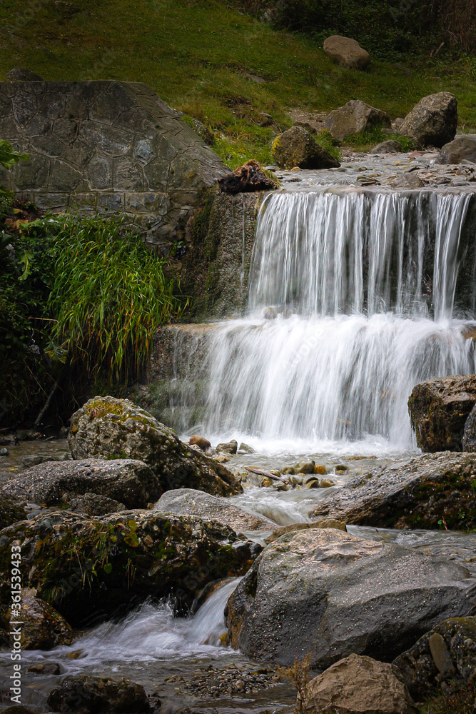 Photographs of Waterfalls in Carpathian Mountains
