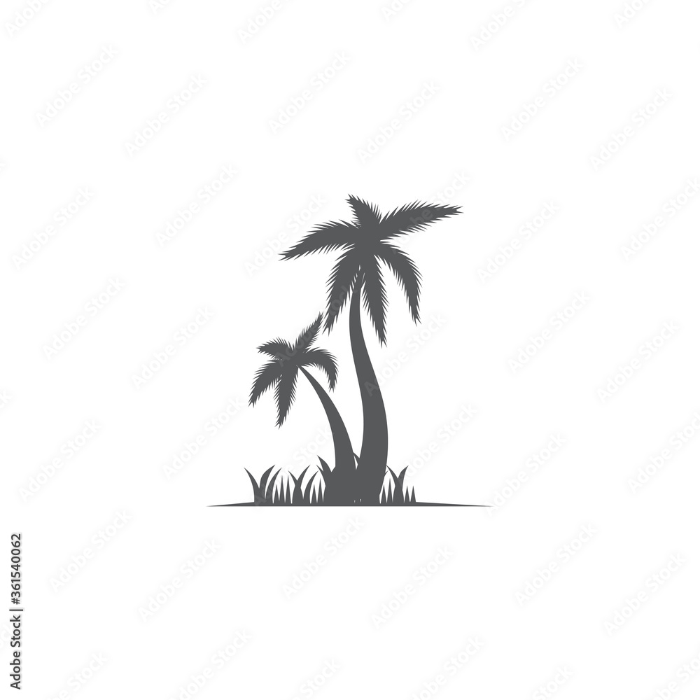 Palm tree summer logo template