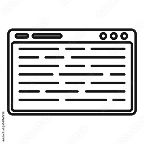 Web page machine learning icon. Outline web page machine learning vector icon for web design isolated on white background