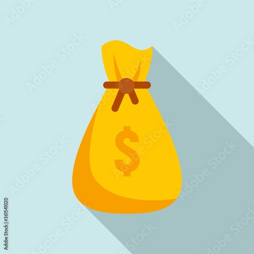 Gamification money bag icon. Flat illustration of gamification money bag vector icon for web design