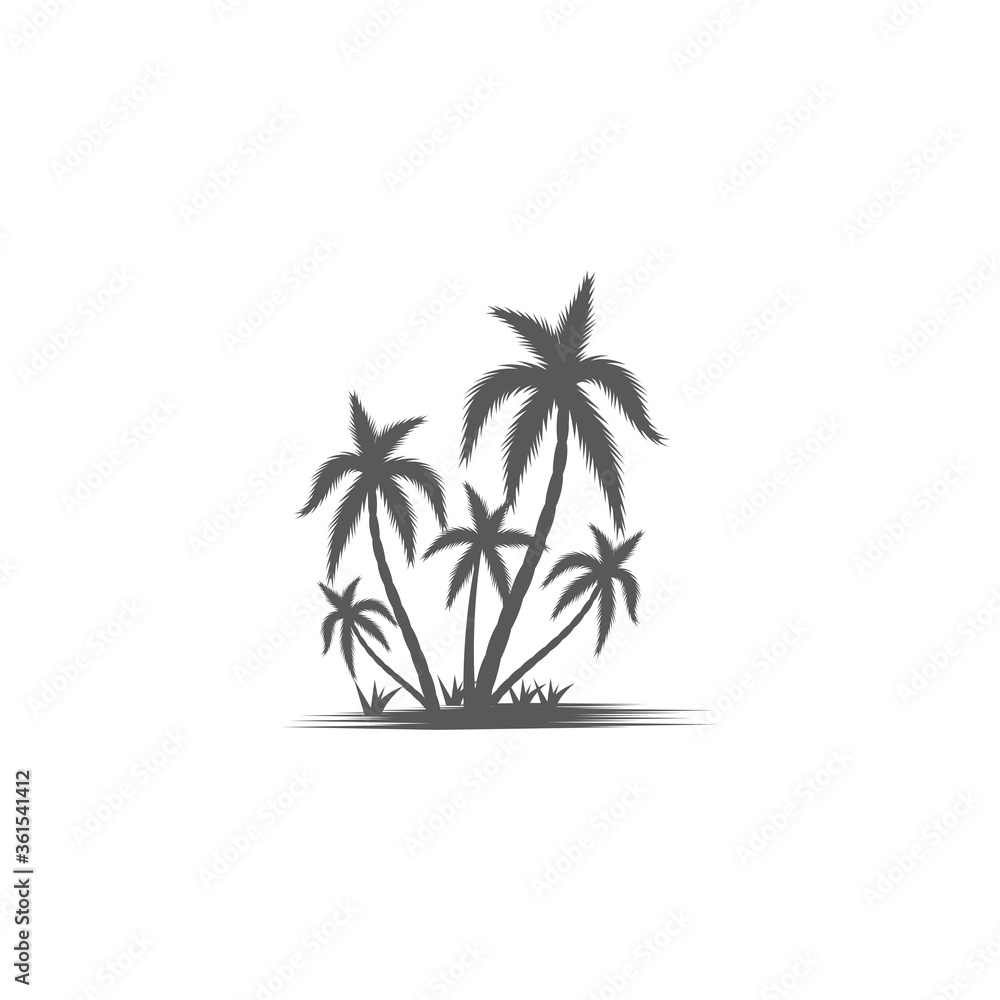 Obraz premium Palm tree summer logo template