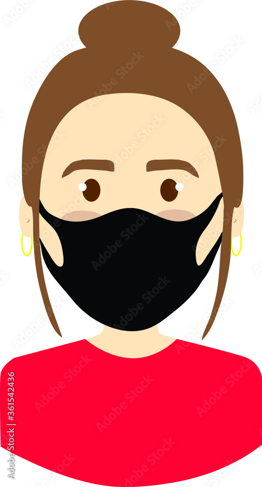 woman wearing disposable medical surgical face mask to protect against high air toxic pollution city. stop the spread of viruses, help prevent hand-to-mouth transmissions. Vector illustration woman wearing disposable medical surgical face mask to protect against high air toxic pollution city. stop the spread of viruses, help prevent hand-to-mouth transmissions. Vector illustration