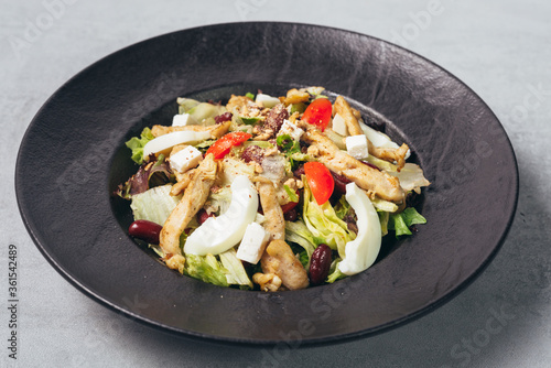 served chicken salad on plate