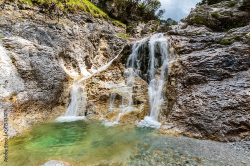 Waterfall at Karlsch  tt gorge in the Hochschwab mountain range in Styria  Austria