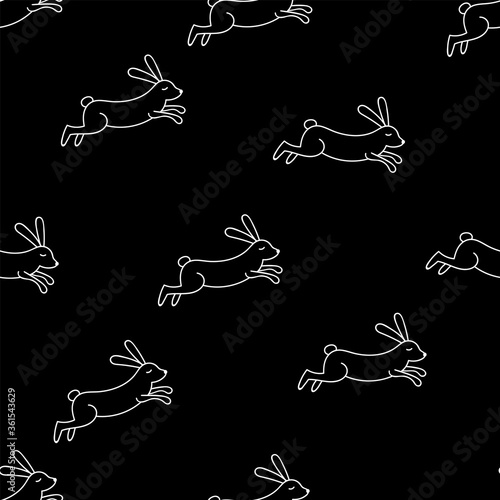 rabbit_line_seamless_pattern