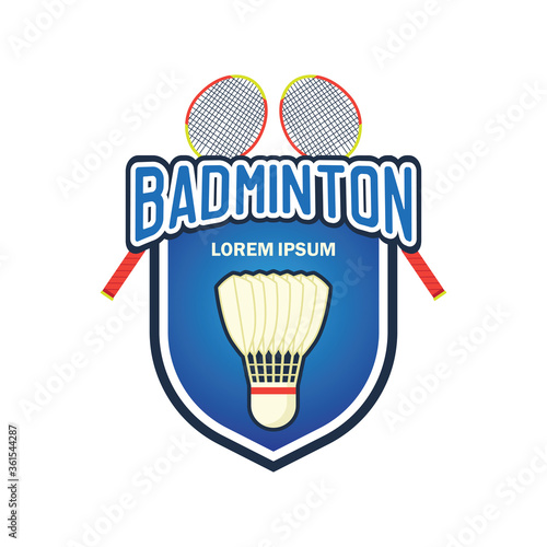 badminton icon with text space for your slogan tag line, vector illustration