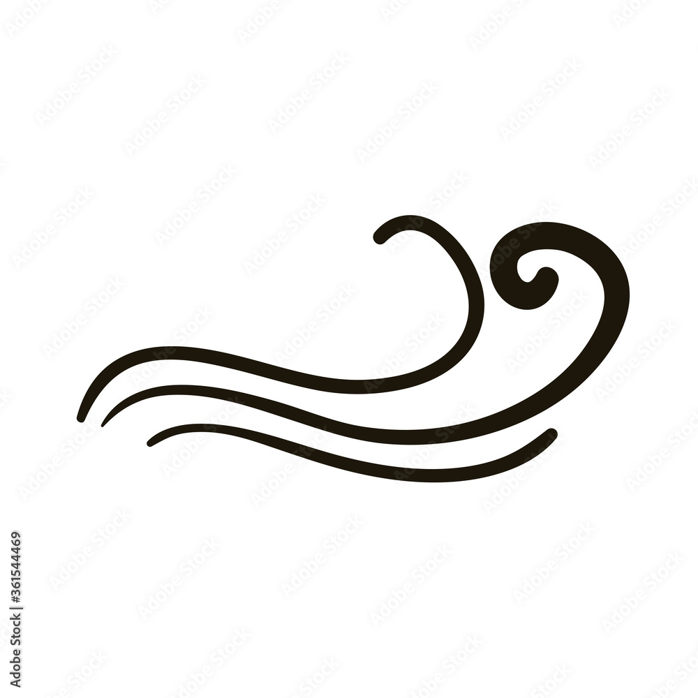 Fototapeta premium waves creative design with brush stroke silhouette style