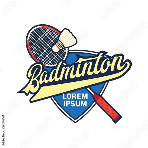 badminton icon with text space for your slogan tag line, vector illustration