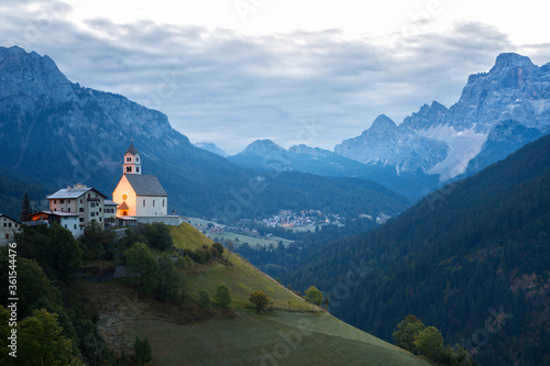 Dolomites, Colle Santa Lucia at sunrise, Italy