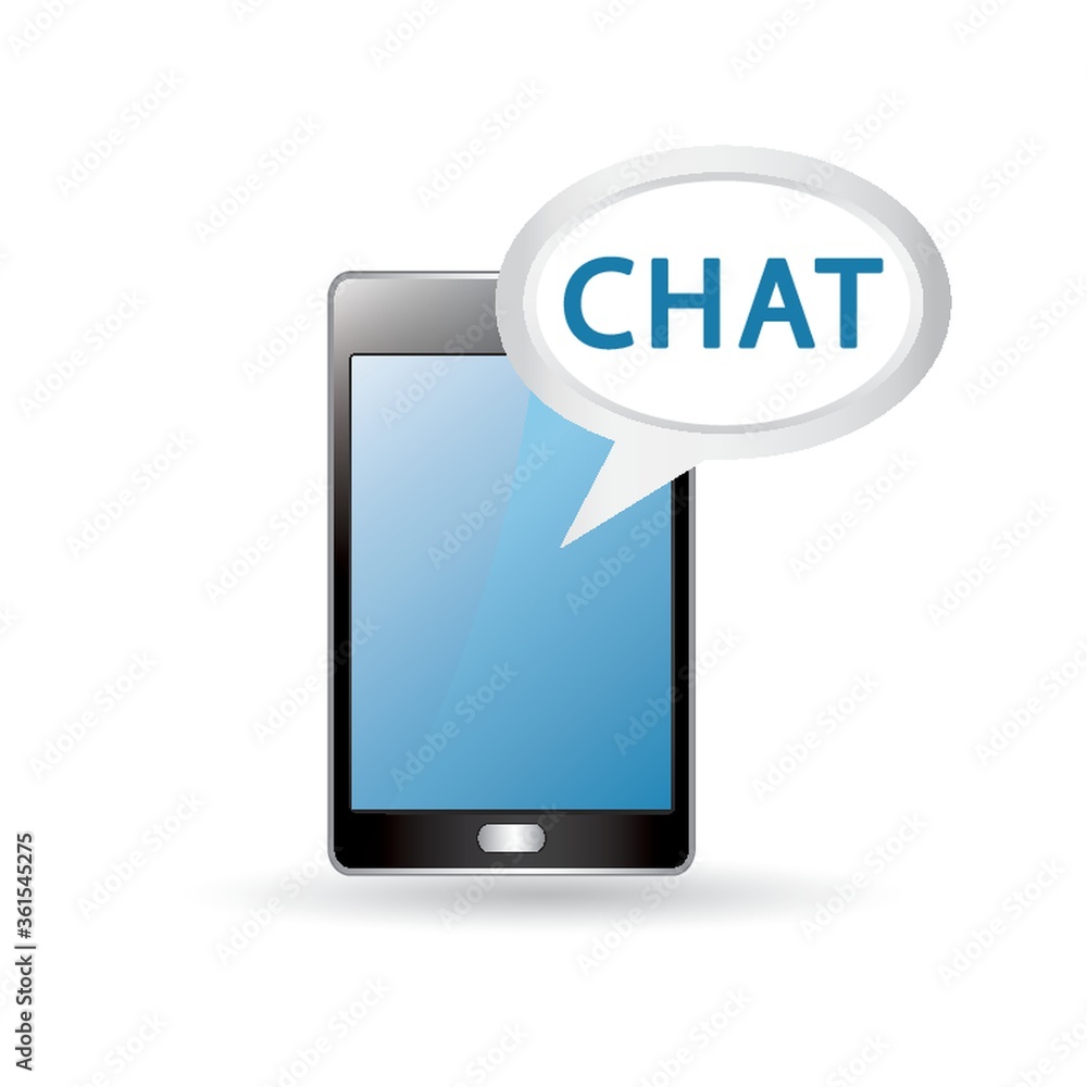 Smartphone with chat speech bubble Smartphone with chat speech bubble