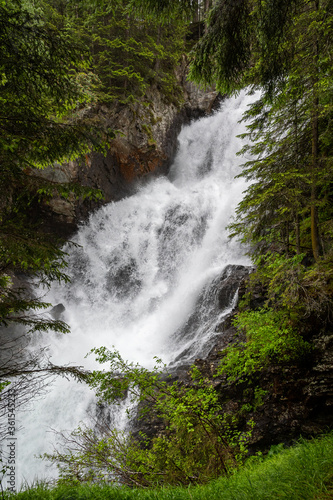 The  Riesachf  lle  waterfall near Schaldming  Styria  Austria on a rainy day   Wilde Wasser  Untertal  Rohrmoos