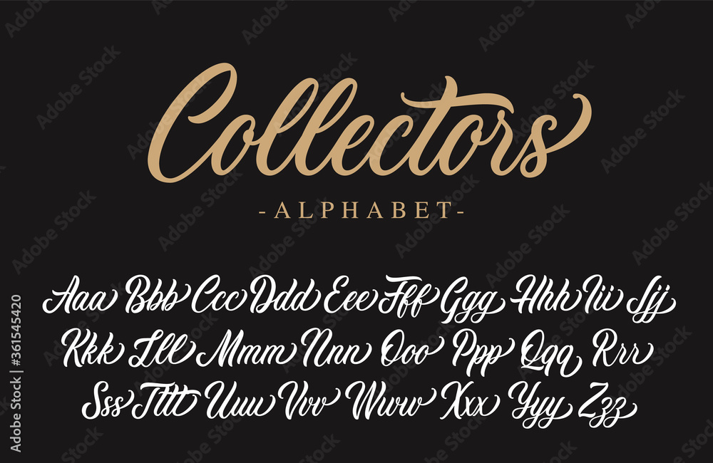 Foto Collectors calligraphy script design. Vector alphabet.
