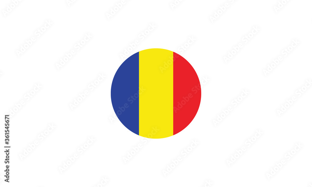 Fototapeta premium Romania flag circle national vector illustration