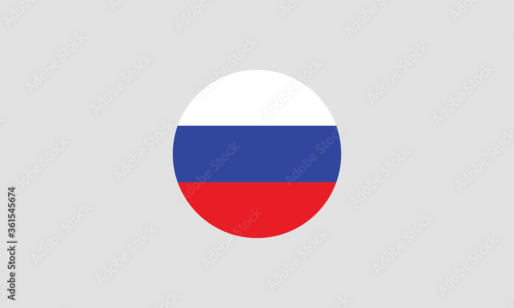Russia flag circle national vector illustration