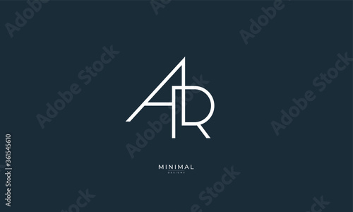 Alphabet letter icon logo AR