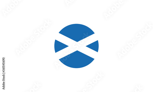 Scotland flag circle national vector illustration