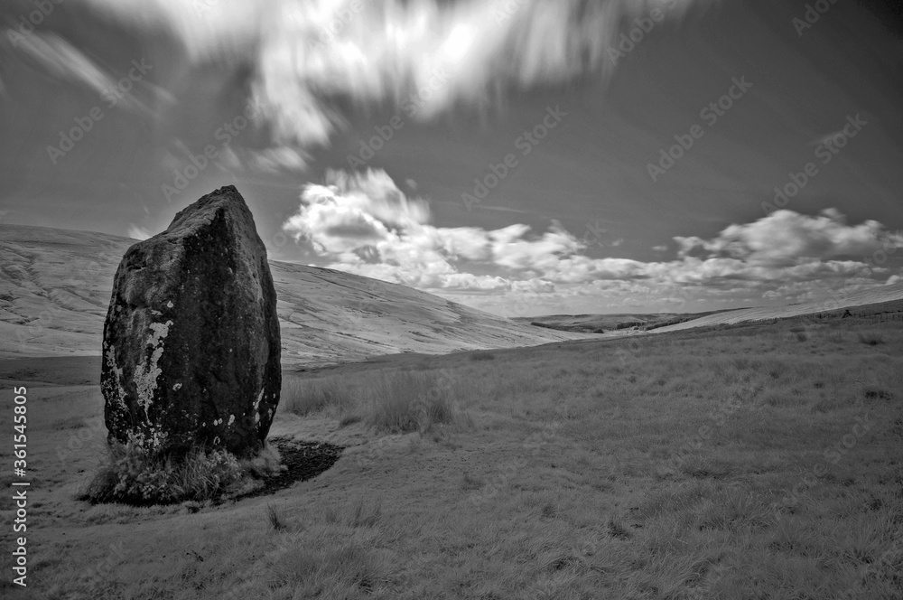 Maen Llia, Neolithic Standing stone, Wales, UK. (IR)