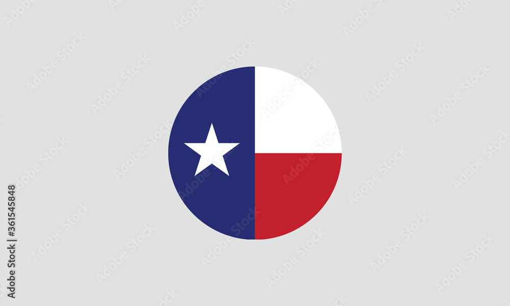 Texas flag circle state vector illustration