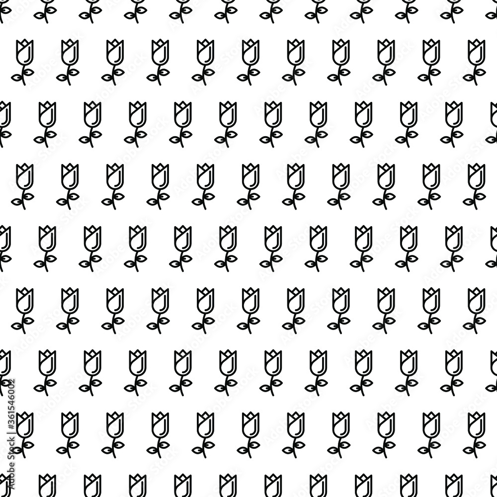 Seamless Pattern Geometric Black Flower Background Texture Doodle Vector Seamless Pattern Geometric Black Flower Background Texture Doodle Vector