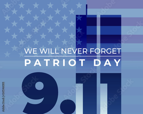 vector illustration for american patriot day - we will never forget