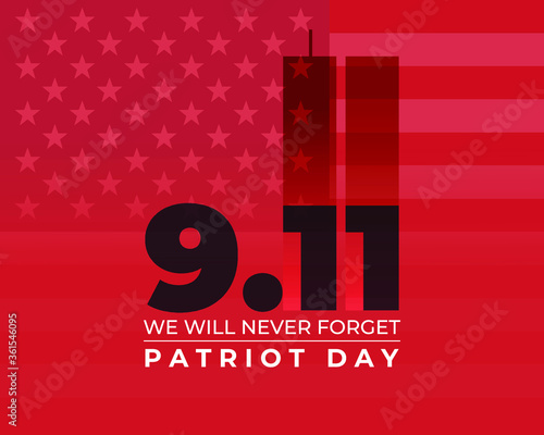 vector illustration for american patriot day - we will never forget