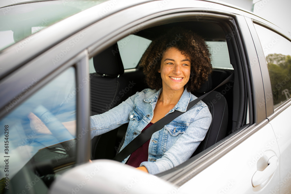 woman in car woman in car