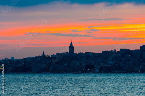 Photography Sunset view of istanbul, Turkey.