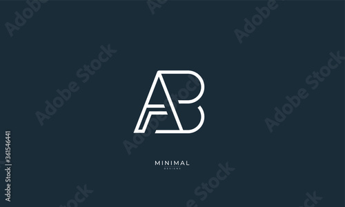 Alphabet letter icon logo AB