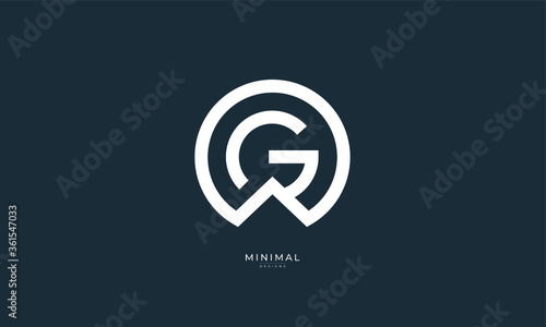 Alphabet letter icon logo GW or WG