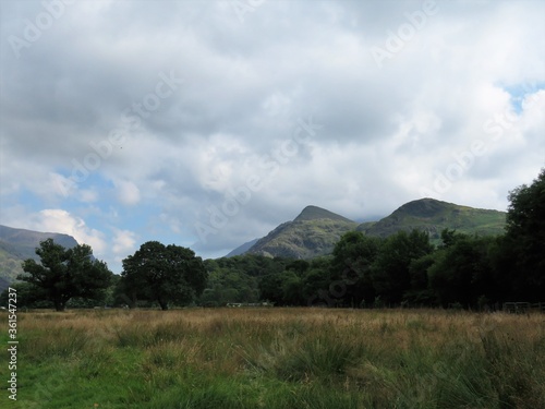 Llanberis landscape scene in Snowdonia, North Wales